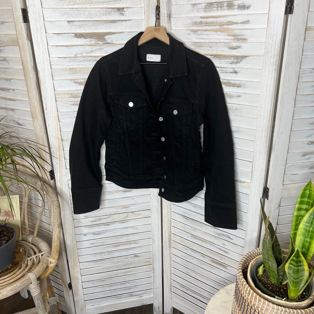 BLDWN XS Rowan Rigid Denim Jacket Carbon Black Silver Buttons Moto USA Made - Picture 5 of 15